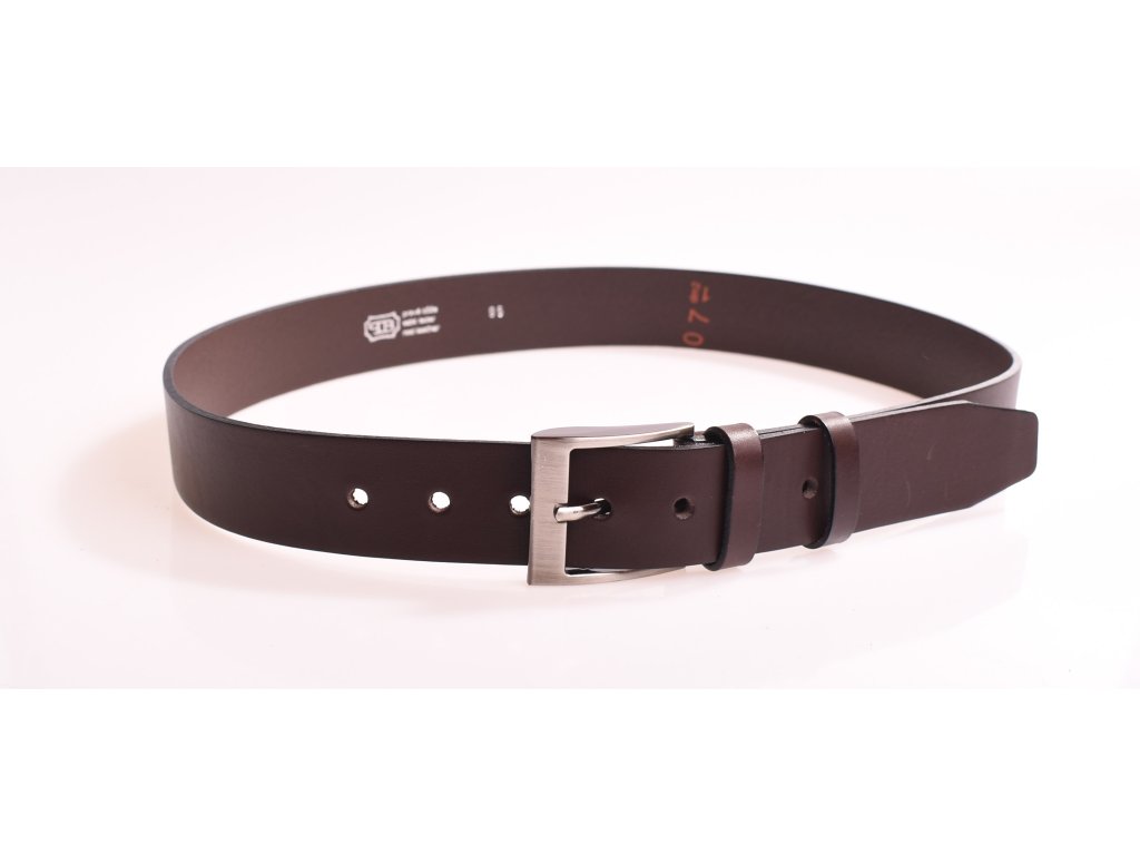 Pánský kožený opasek KUBÁT hnědý matný