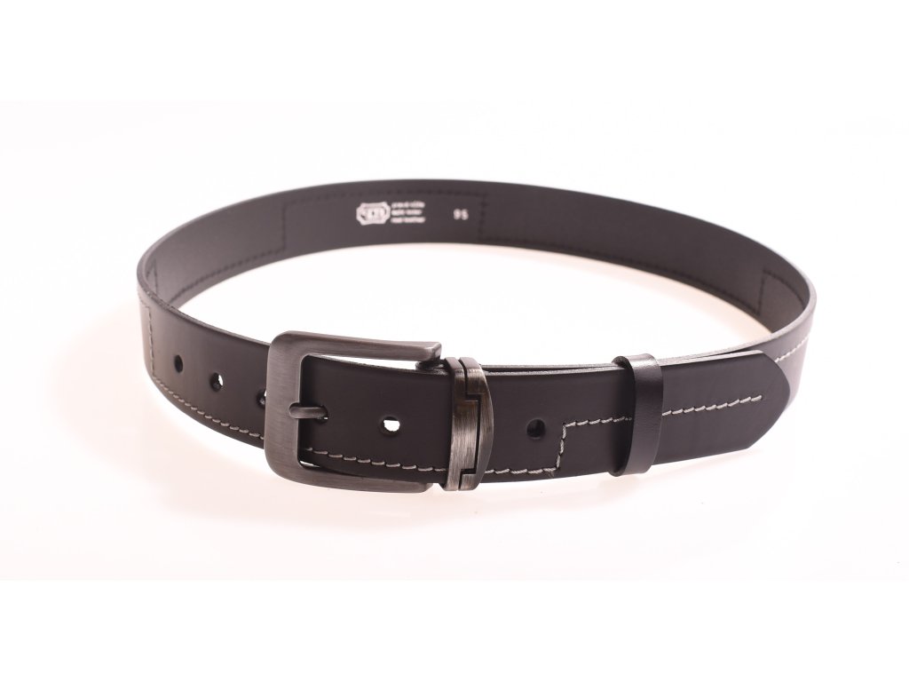 Pánský společenský kožený opasek KUBÁT 30 mm koňakový