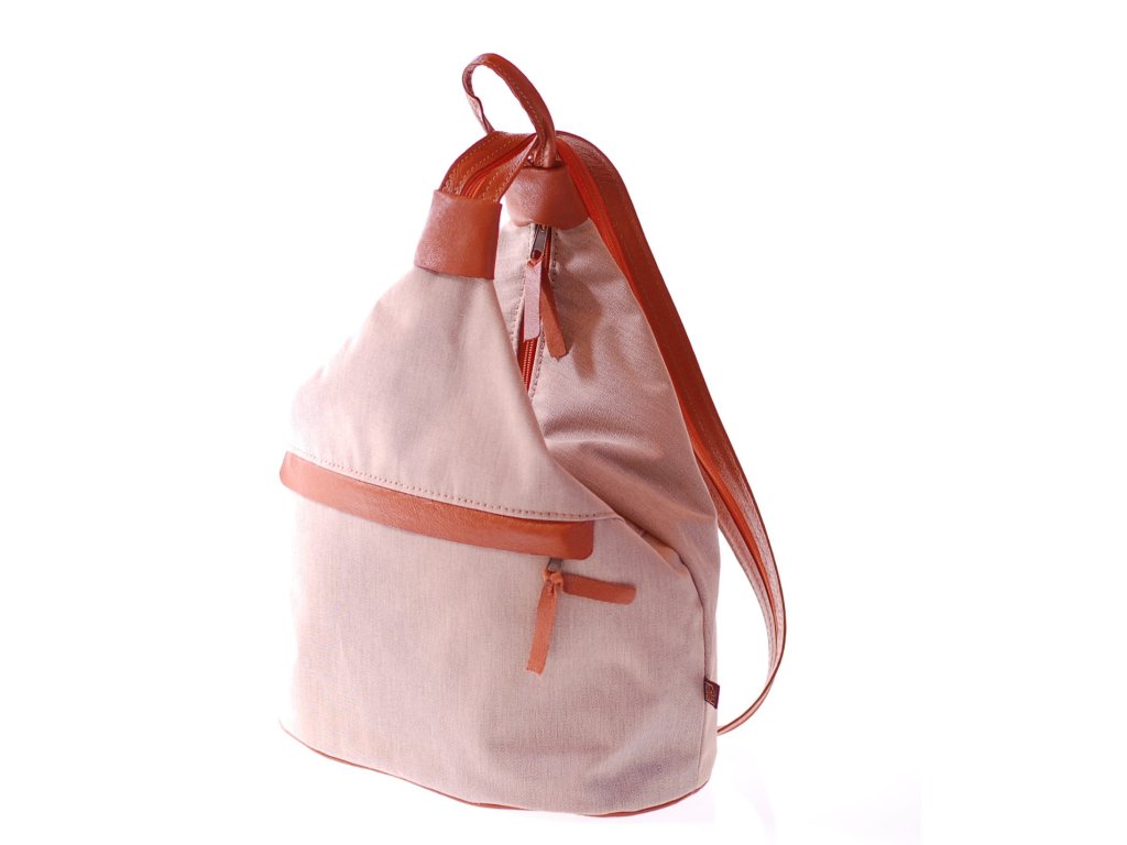 Velký látkovo-kožený vak Gábina – ruční výroba