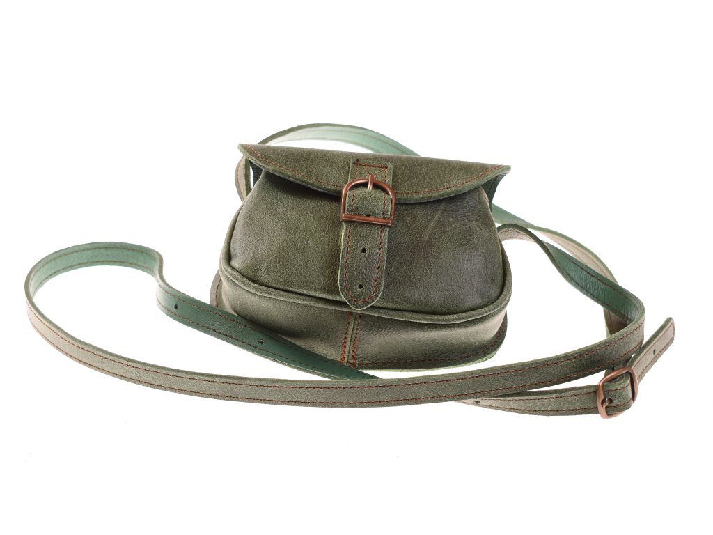 Detail kožené kabelky Dášenka