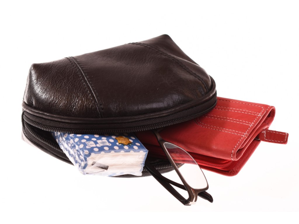 Detail koženého pouzdra etue