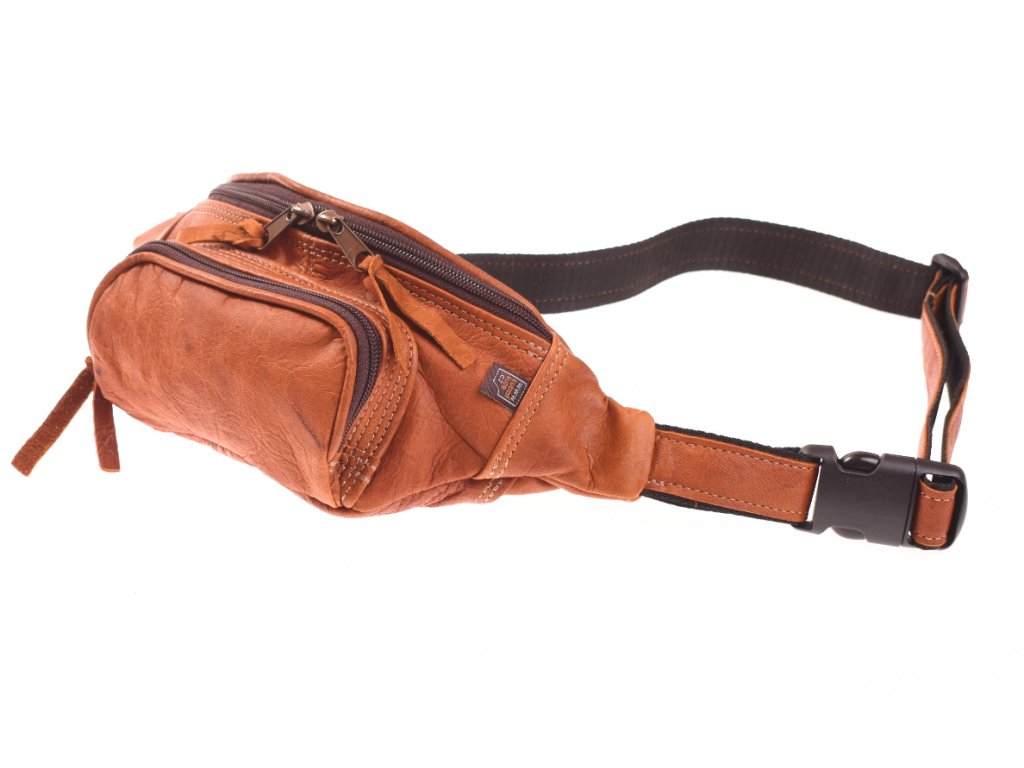 Detail přírodní kůže ledvinky KUBÁT – ruční zpracování