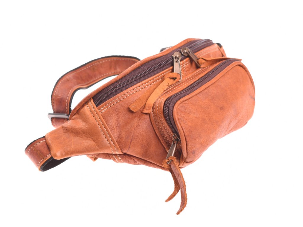 Kožená ručně vyrobená ledvinka KUBÁT z přírodní kůže