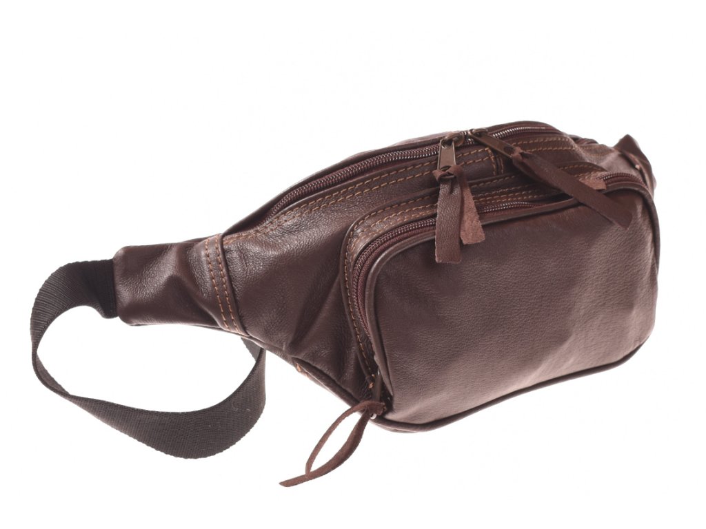 Kožená ručně vyrobená ledvinka KUBÁT z přírodní kůže