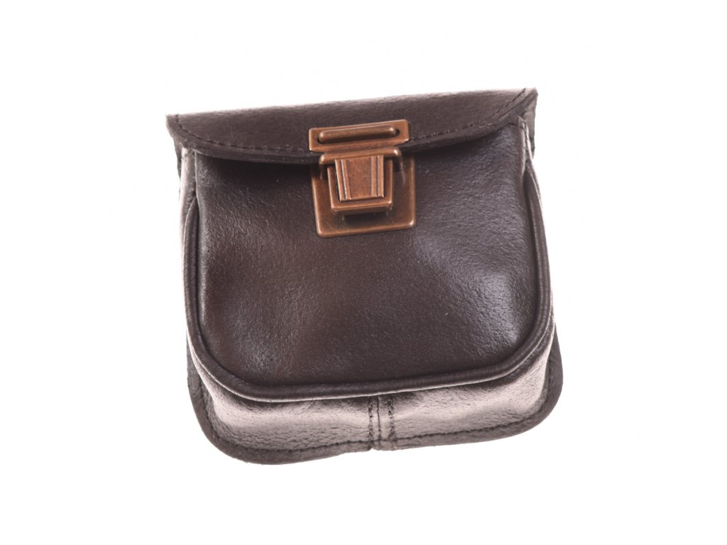 Černá kožená kapsa na opasek KUBÁT – ruční výroba