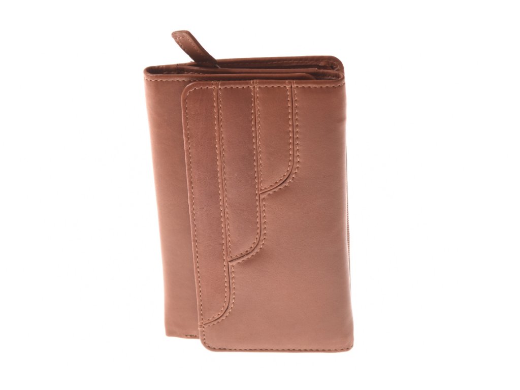 Detail zpracování dámské peněženky KUBÁT – černá kůže