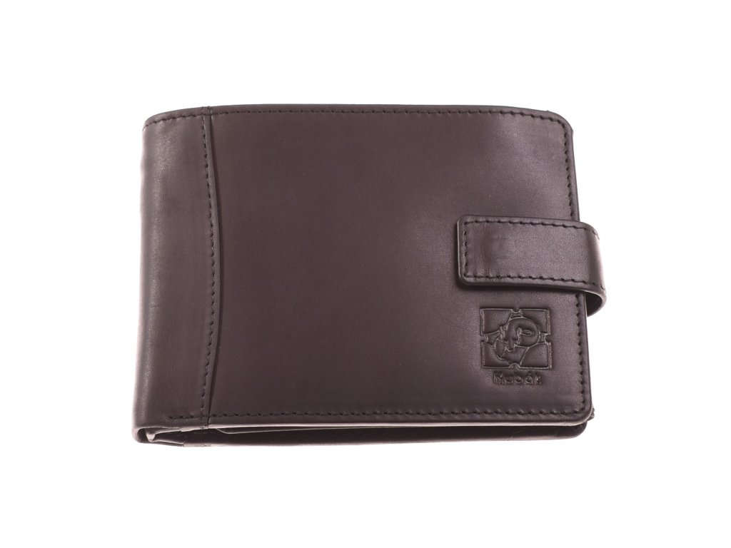 Pánská kožená peněženka KUBÁT – hnědá se zápinkou