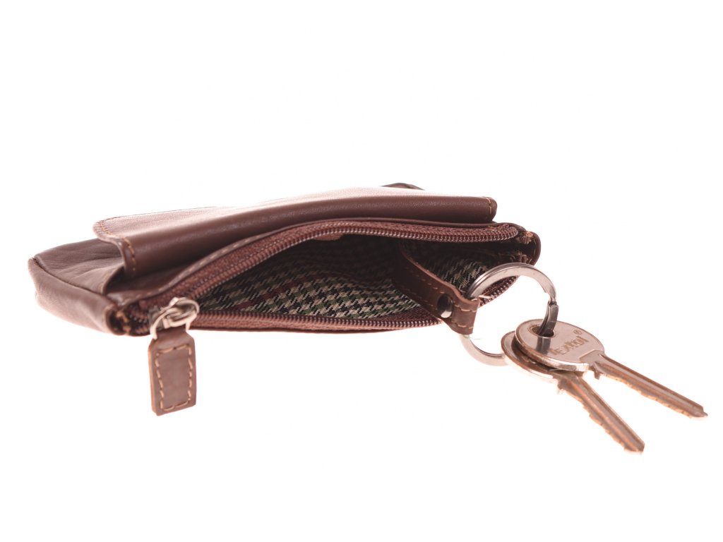 Kožená klíčenka s klopou