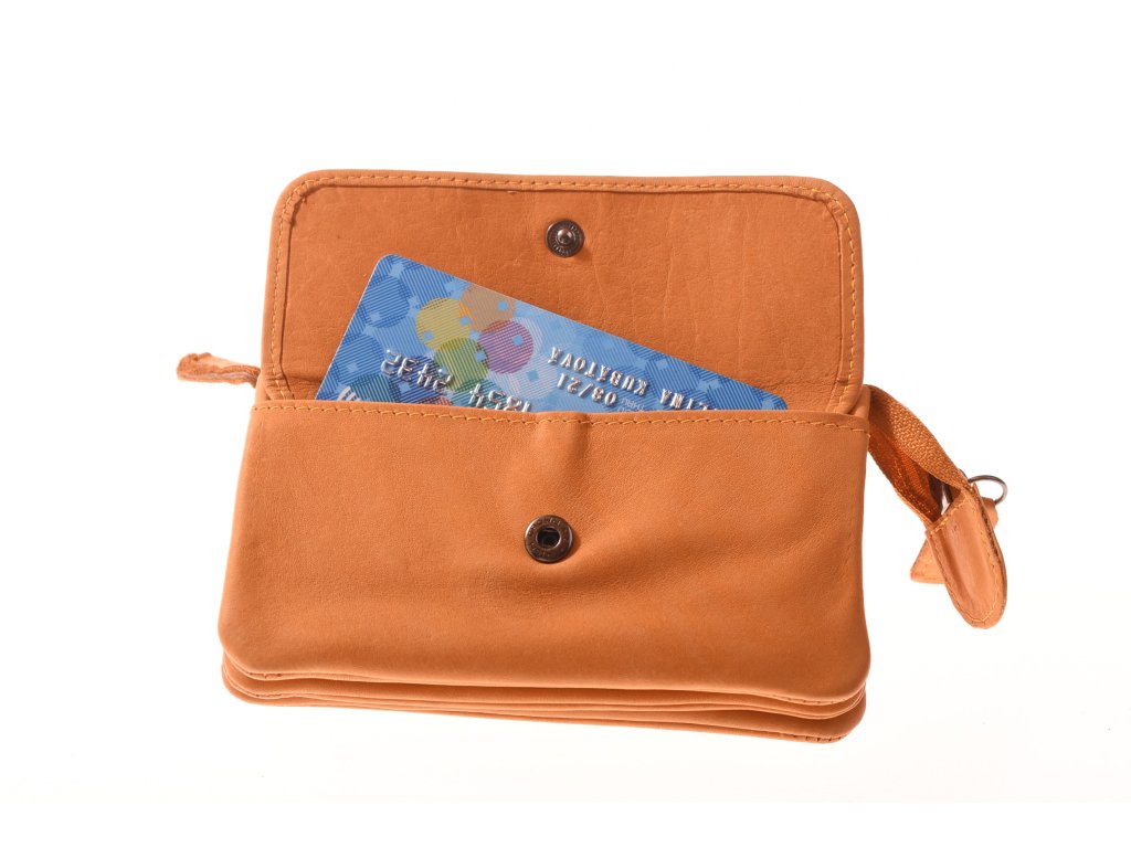 Kožená mini peněženka harmonika – detail