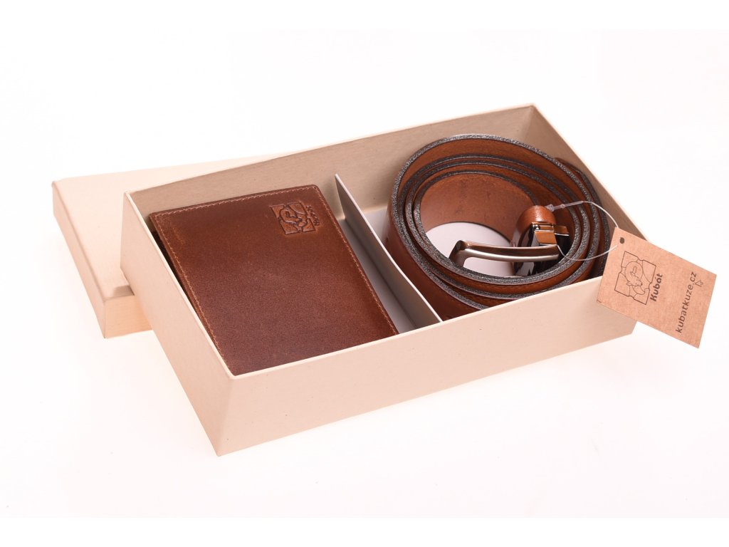 Dárková sada KUBÁT – peněženka a opasek
