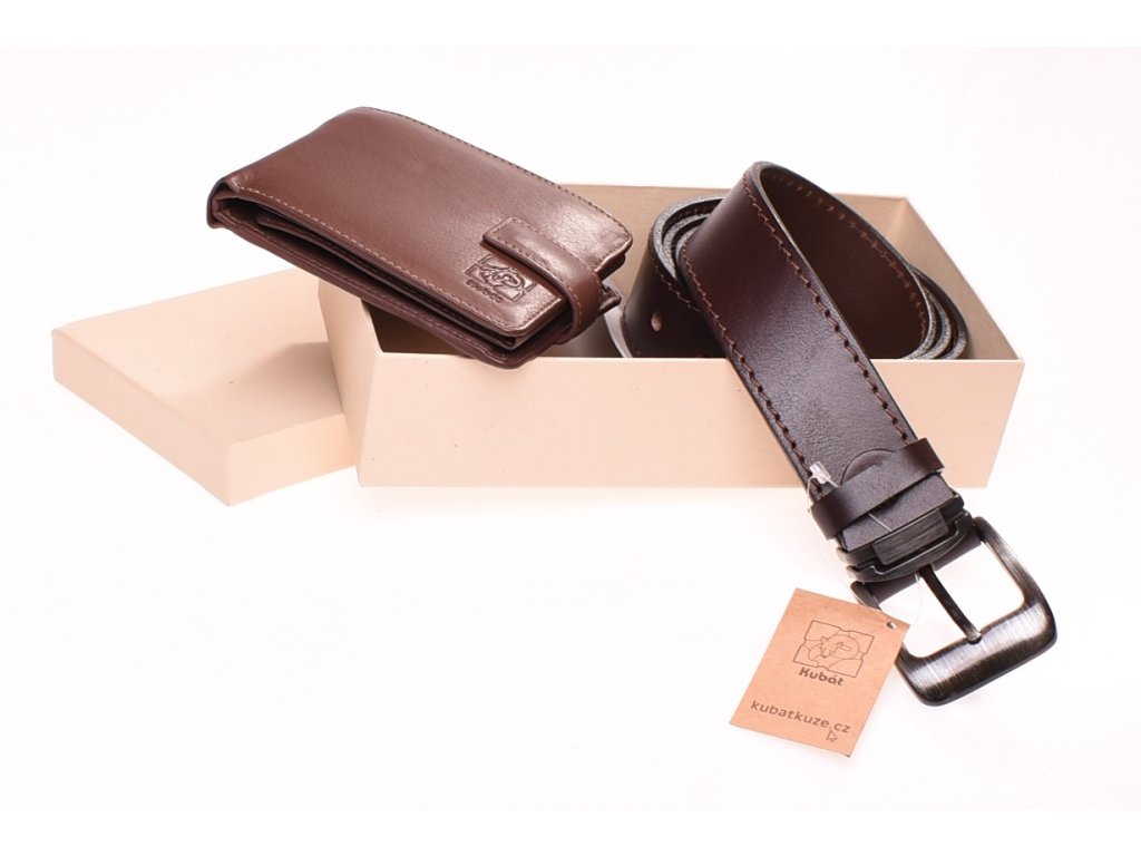 Kožený opasek KUBÁT – součást dárkové sady