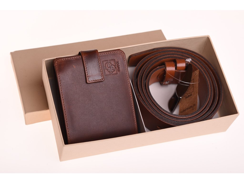 Kožený opasek KUBÁT – součást dárkové sady