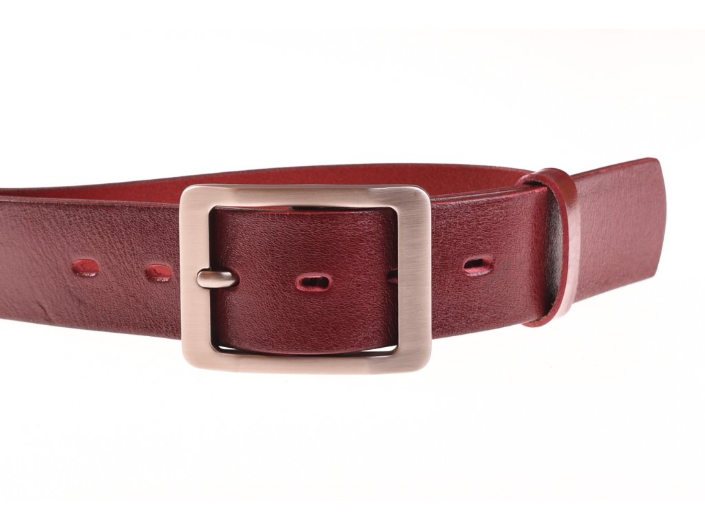 Dámský kožený opasek KUBÁT s niklovou sponou