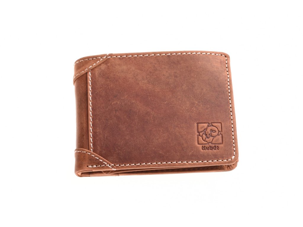 Pánská kožená peněženka KUBÁT – klasika s kontrastním prošitím