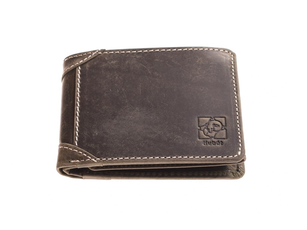Pánská kožená peněženka KUBÁT – klasika s kontrastním prošitím