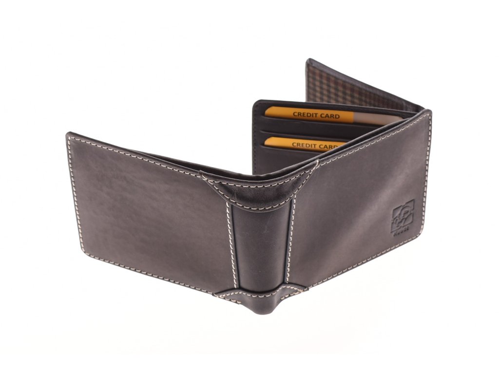 Detail olejované broušené kůže peněženky KUBÁT – safari vzhled