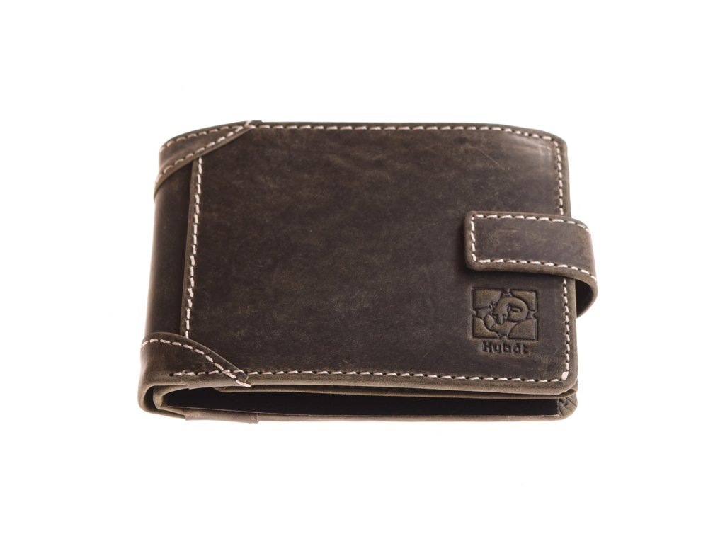 Pánská kožená peněženka KUBÁT se zápinkou z broušené olejované kůže