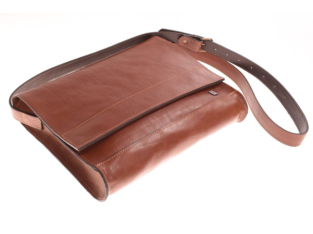 Detail kožené mošny Jakub