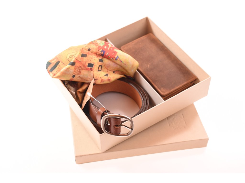 Kožený opasek KUBÁT – součást dárkové sady