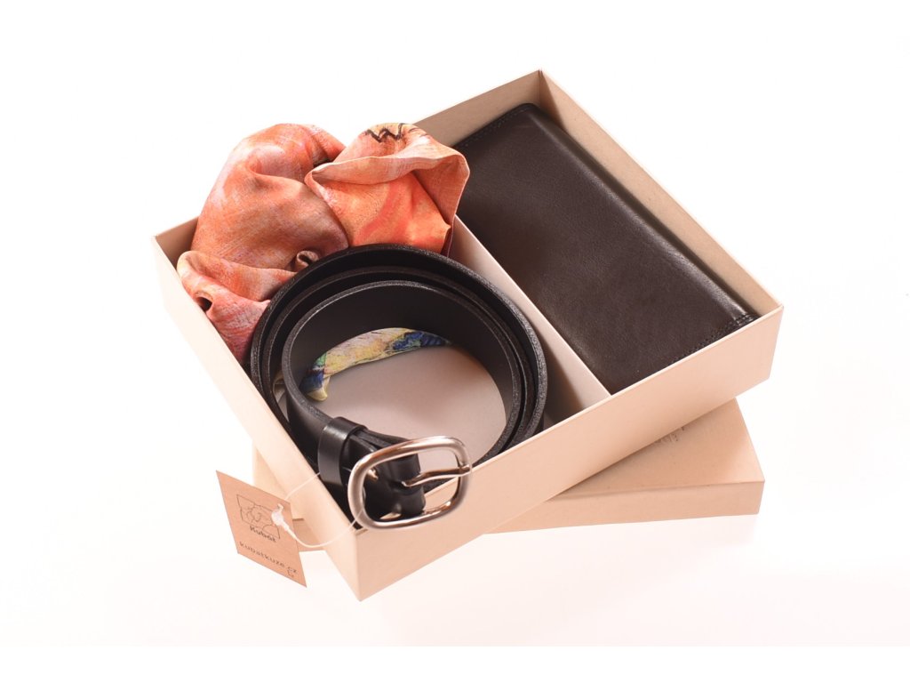 Kožená dámská peněženka psaníčko KUBÁT – součást dárkové sady