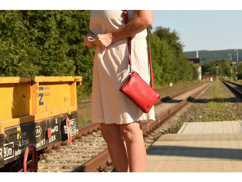 Kožené psaníčko Anička Malá s přihrádkami