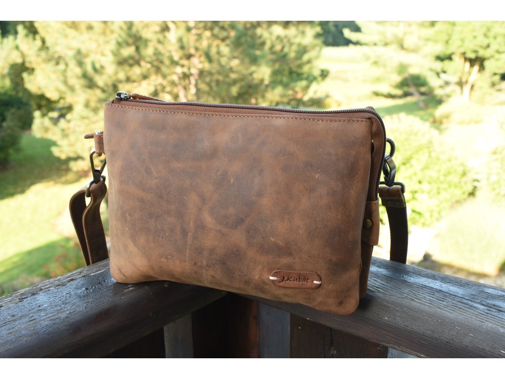 Kožené psaníčko Anička s přihrádkami