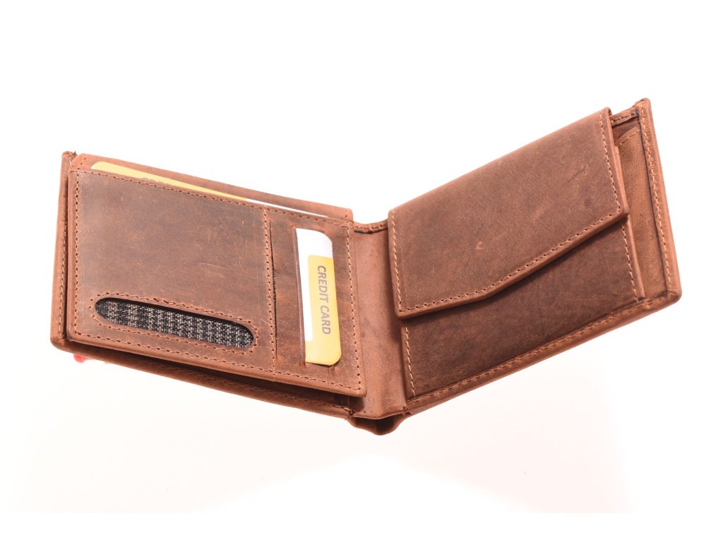 Zpracování kůže pánské malé peněženky KUBÁT