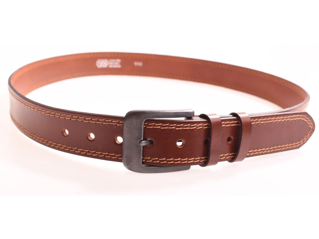Pánský kožený opasek KUBÁT koňakový matný