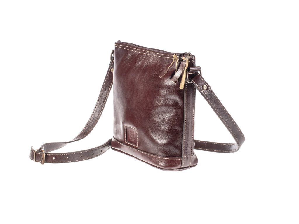 Detail kožené kabelky Barbora