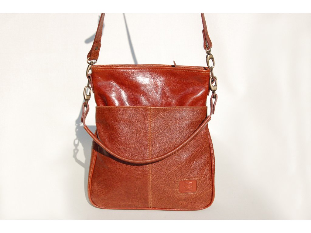 Kožená kabelka se dvěma popruhy Amálka