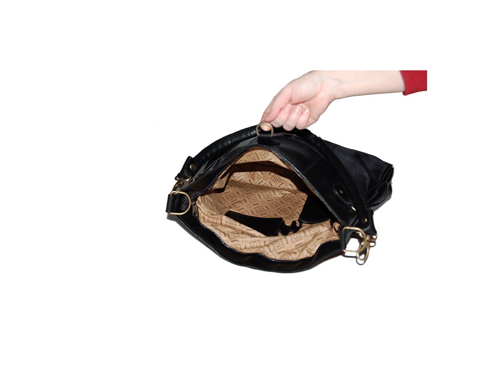 Kožená kabelka Káča s popruhy a kapsami