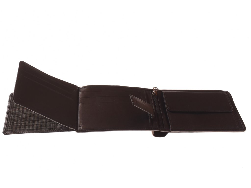 Zpracování kůže pánské peněženky KUBÁT – hnědá