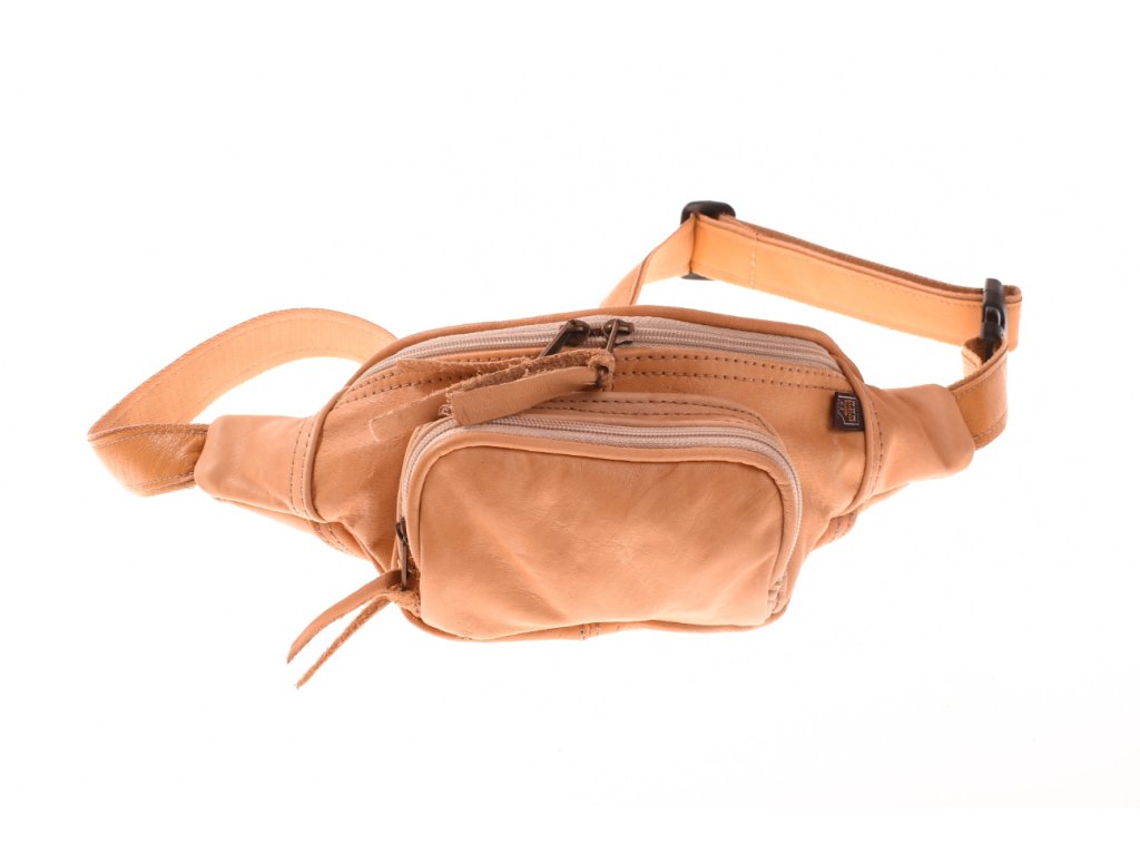 Kožená ručně vyrobená ledvinka KUBÁT z přírodní kůže